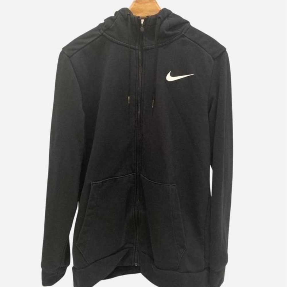 Nike Dri Fit‎ Black Full Zip Hoodie Athletic Athleisure Sweatshirt Womens Small